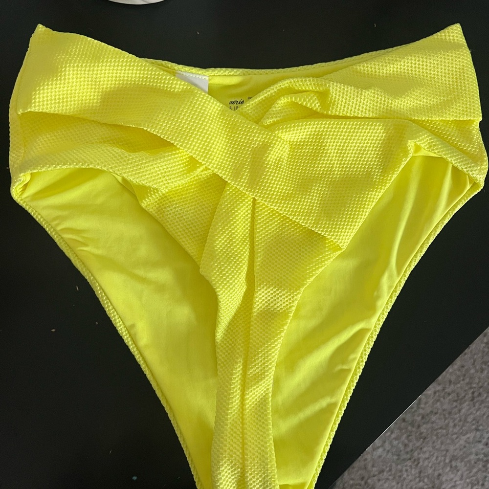 Aerie Yellow High-Cut Bikini Bottom